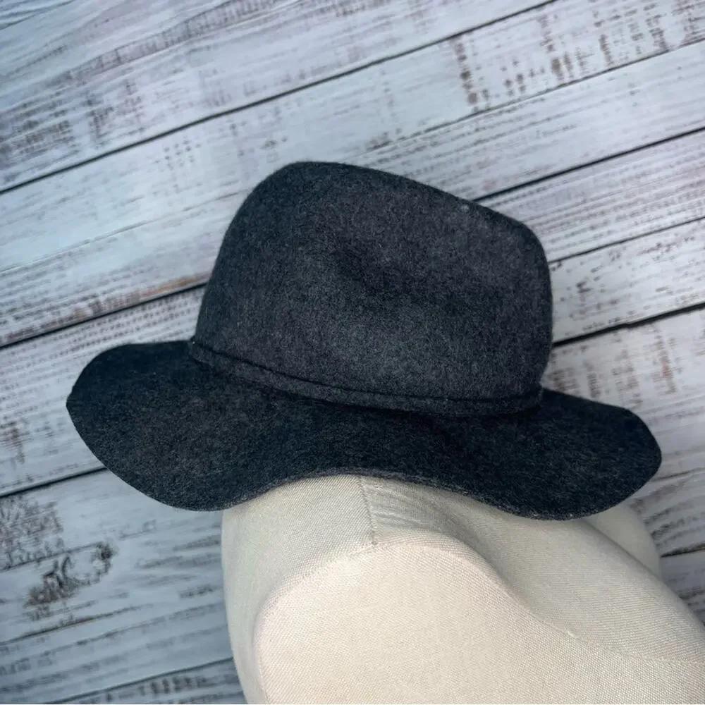 J Crew‎ 100% Wool Gray Hat Fedora Medium/Large